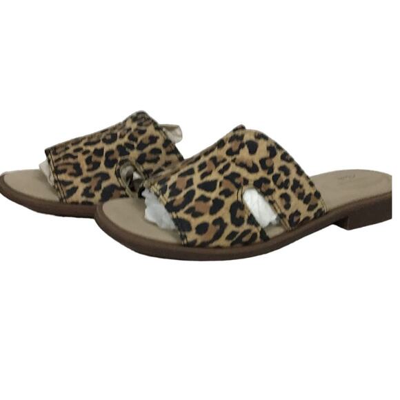 NEW Clarks Declan Flo Women's Slide Sandals Tan Nubuck Leopard Animal 7.5 7 1/2 - Picture 13 of 14